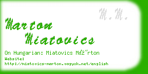 marton miatovics business card